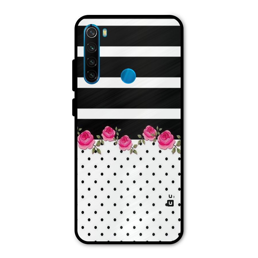 Dots Roses Stripes Metal Back Case for Redmi Note 8