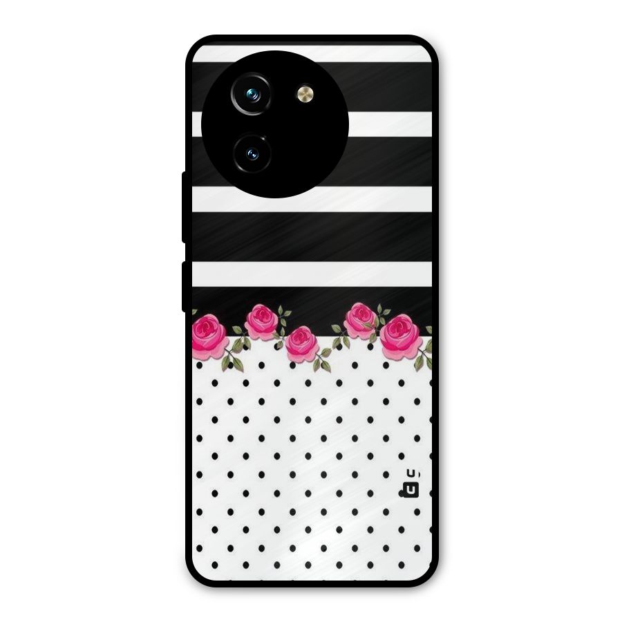 Dots Roses Stripes Metal Back Case for Vivo T3x