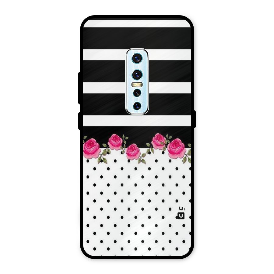 Dots Roses Stripes Metal Back Case for Vivo V17 Pro