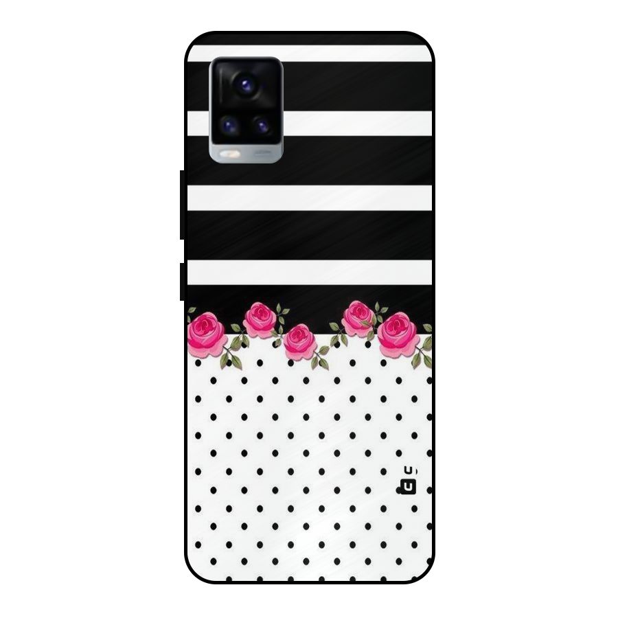 Dots Roses Stripes Metal Back Case for Vivo V20