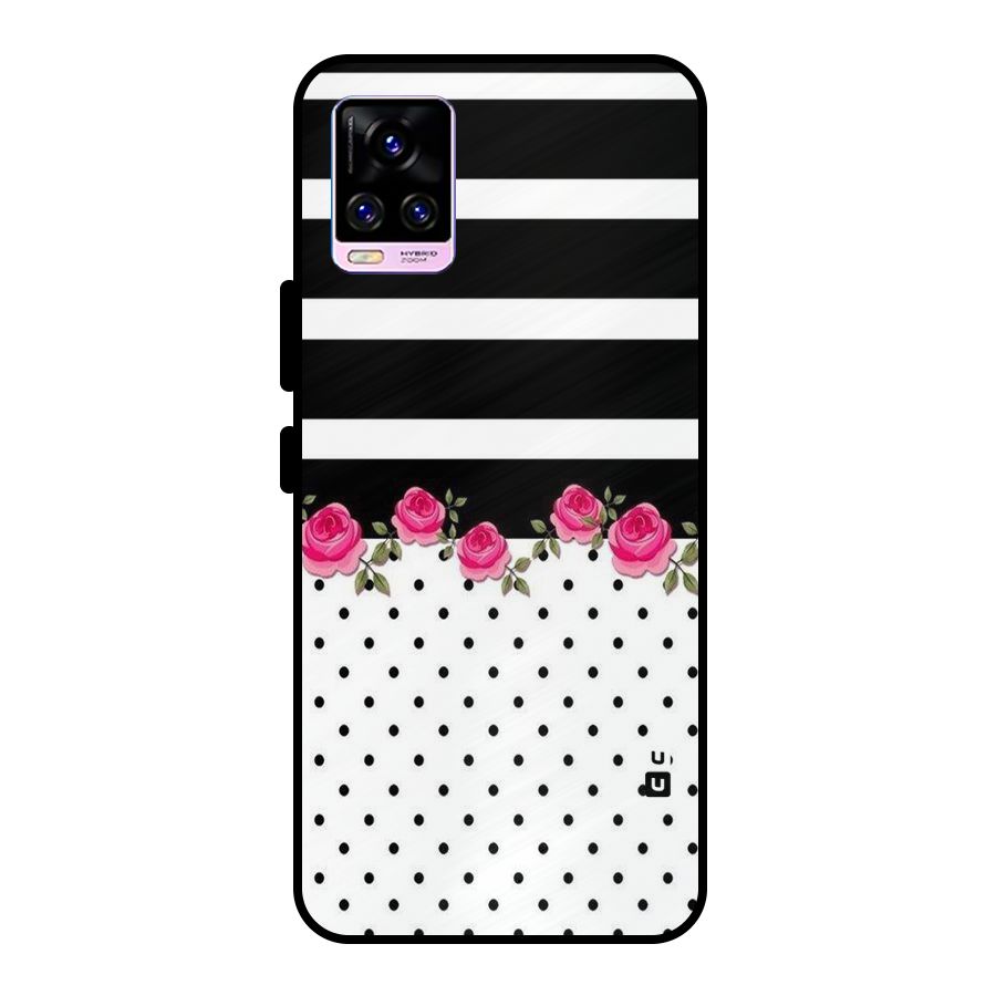 Dots Roses Stripes Metal Back Case for Vivo V20 Pro