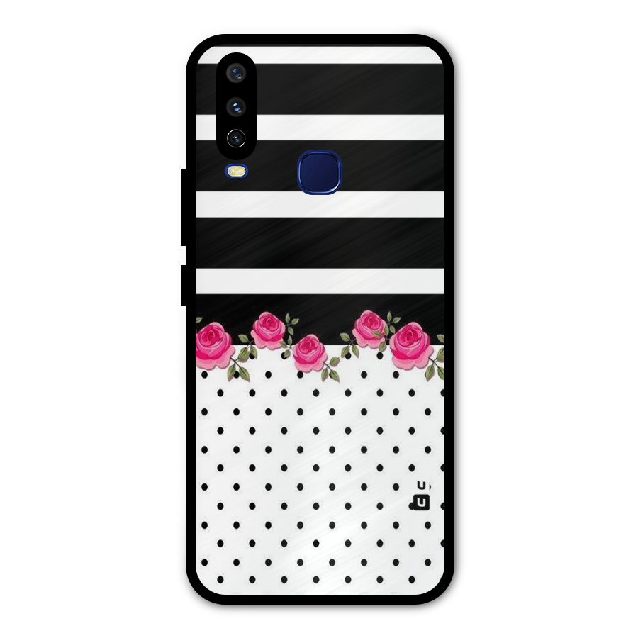 Dots Roses Stripes Metal Back Case for Vivo Y12
