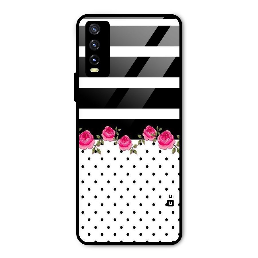 Dots Roses Stripes Metal Back Case for Vivo Y20g