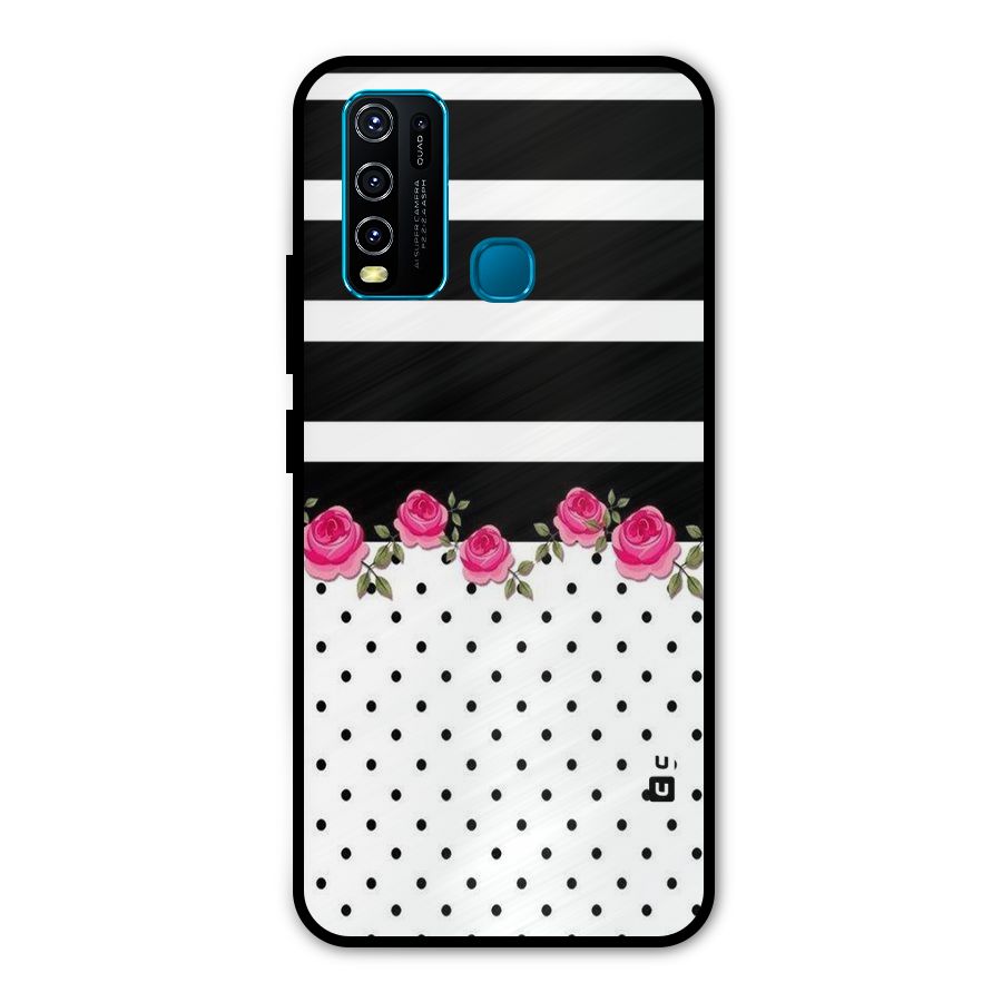 Dots Roses Stripes Metal Back Case for Vivo Y30