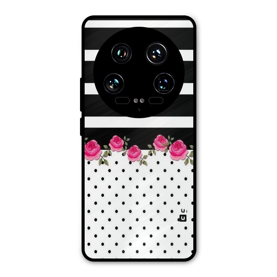 Dots Roses Stripes Metal Back Case for Xiaomi 14 Ultra