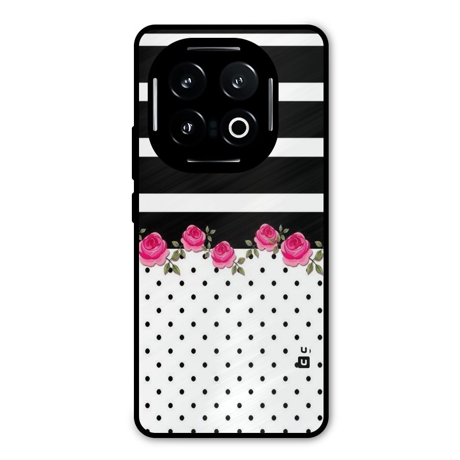 Dots Roses Stripes Metal Back Case for iQOO 13