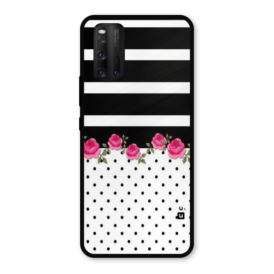 Dots Roses Stripes Metal Back Case for iQOO 3