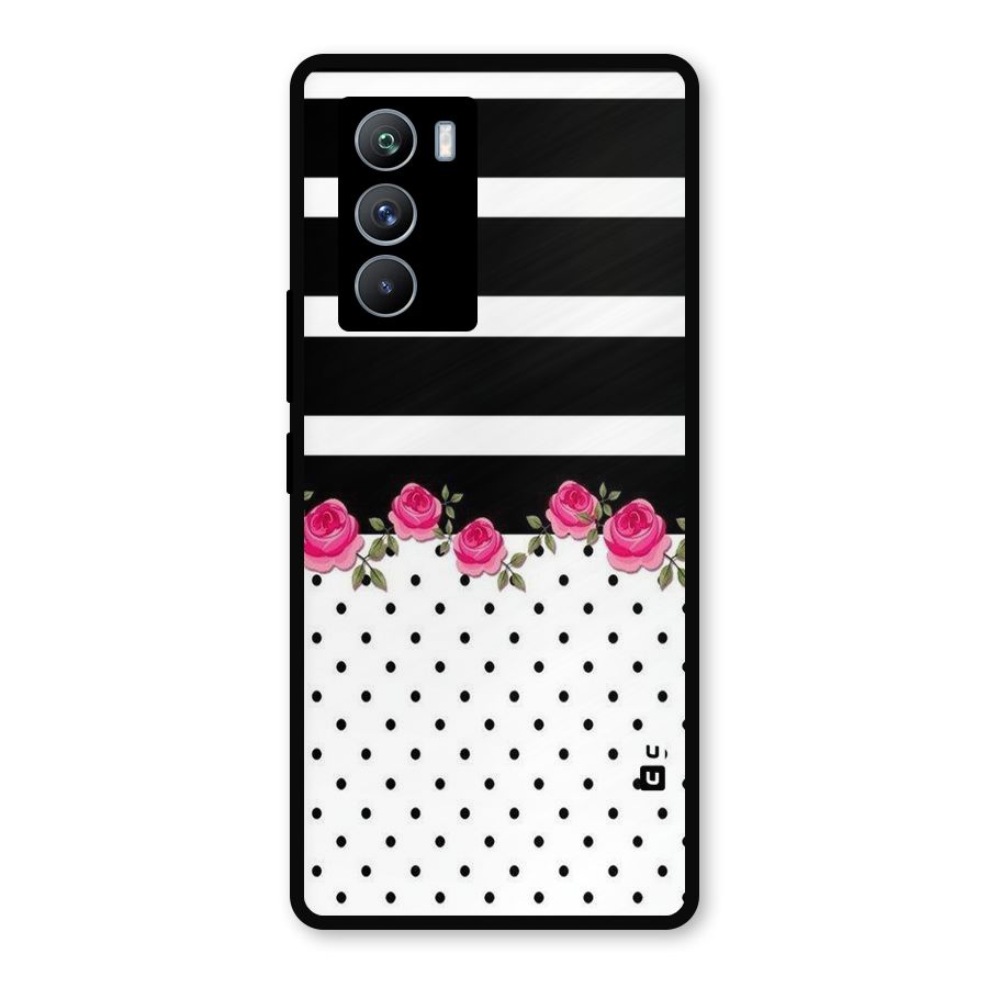 Dots Roses Stripes Metal Back Case for iQOO 9 SE
