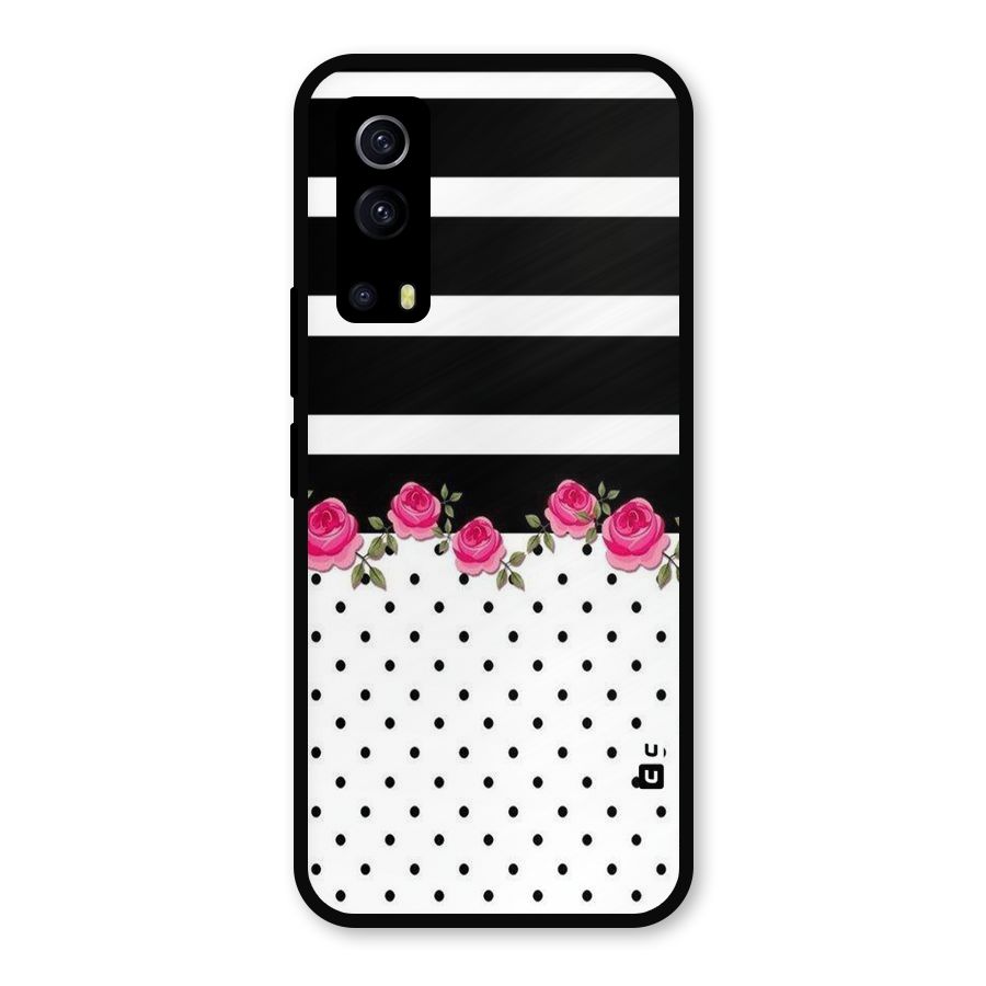 Dots Roses Stripes Metal Back Case for iQOO Z3