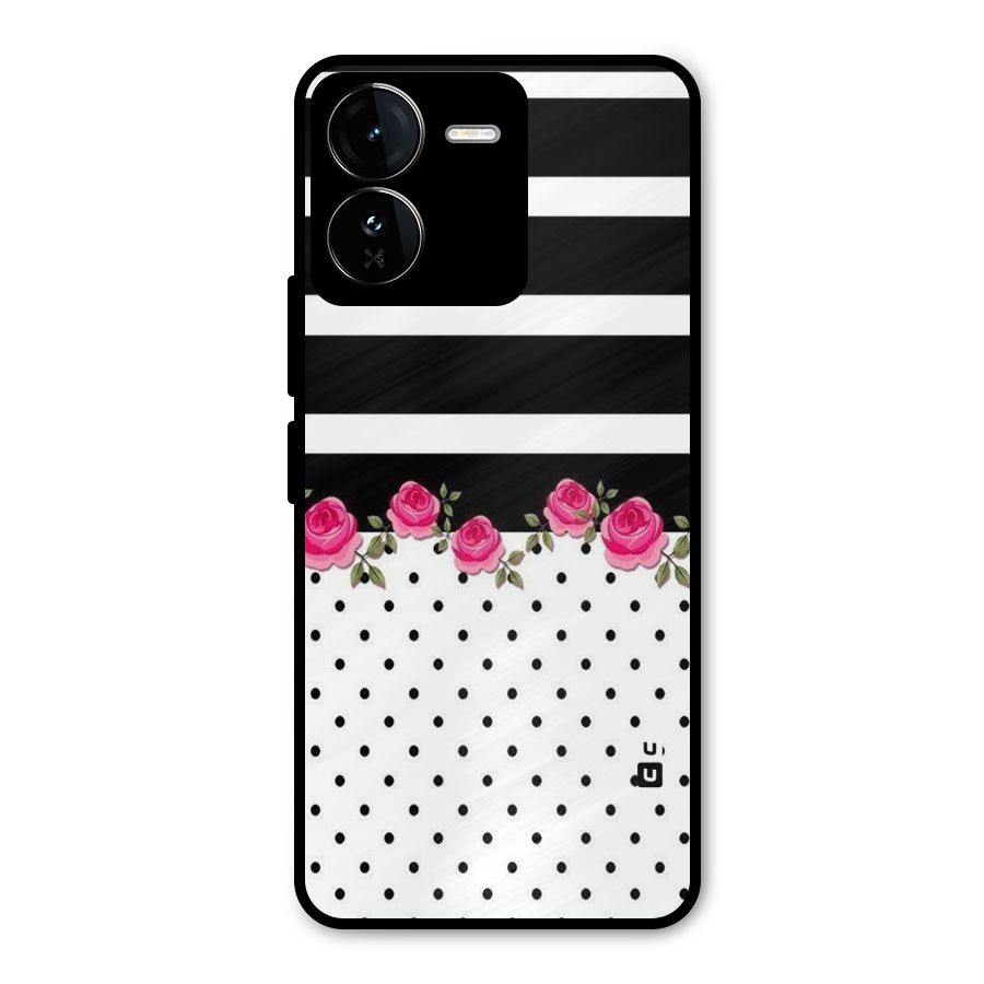 Dots Roses Stripes Metal Back Case for iQOO Z9