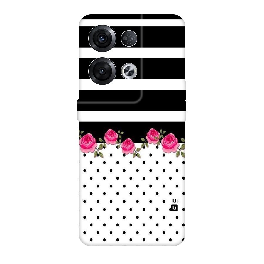 Dots Roses Stripes Original Polycarbonate Back Case for Oppo Reno8 Pro 5G
