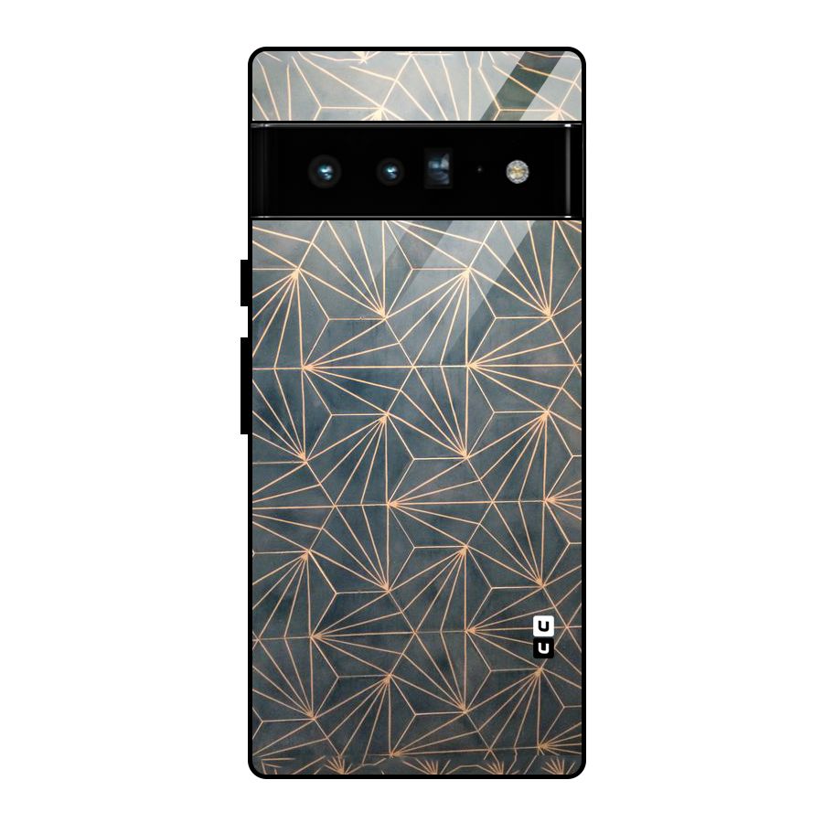 Dotted Lines Pattern Glass Back Case for Google Pixel 6 Pro