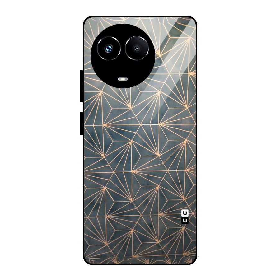 Dotted Lines Pattern Glass Back Case for Realme 11X