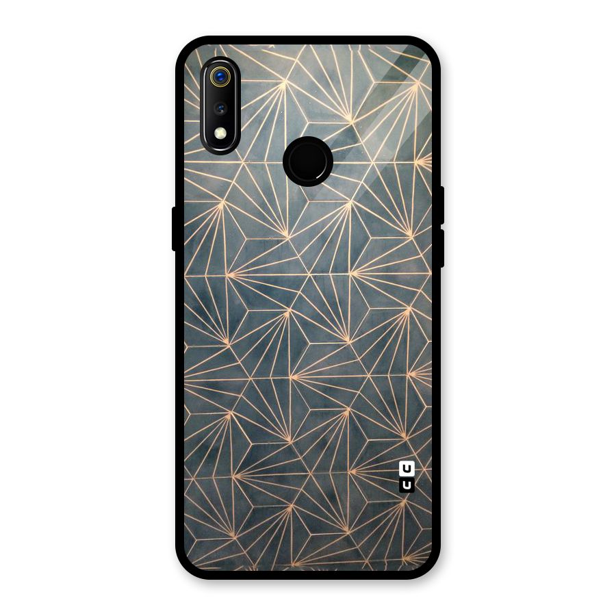 Dotted Lines Pattern Glass Back Case for Realme 3i