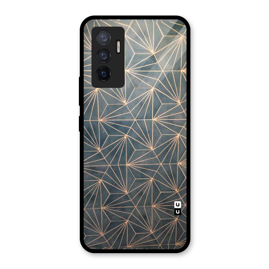 Dotted Lines Pattern Glass Back Case for Vivo V23e