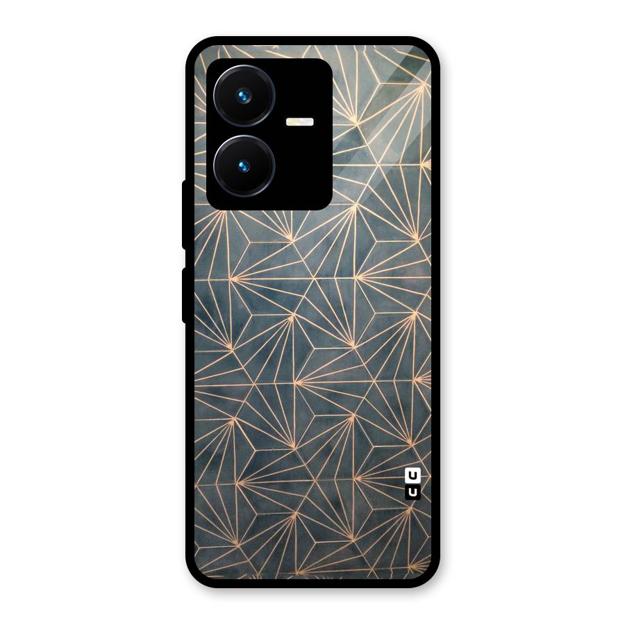 Dotted Lines Pattern Glass Back Case for Vivo Y22s