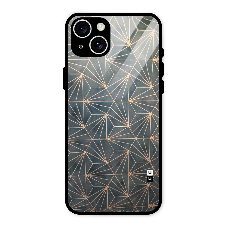 Dotted Lines Pattern Glass Back Case for iPhone 15 Plus