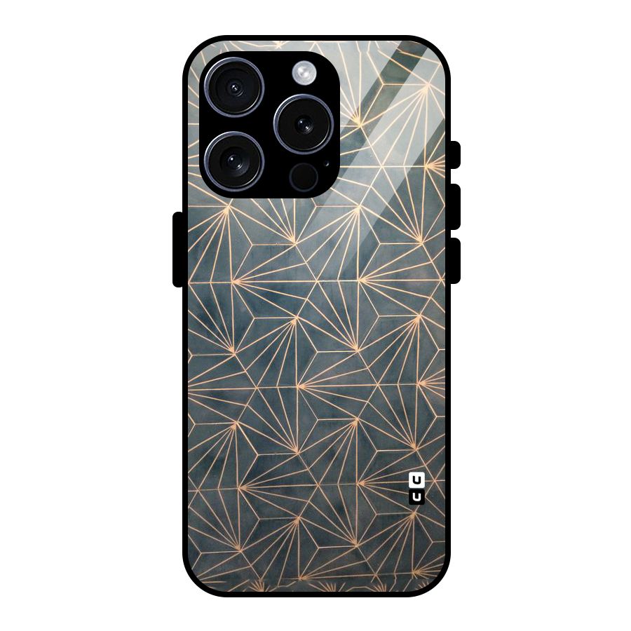 Dotted Lines Pattern Glass Back Case for iPhone 15 Pro