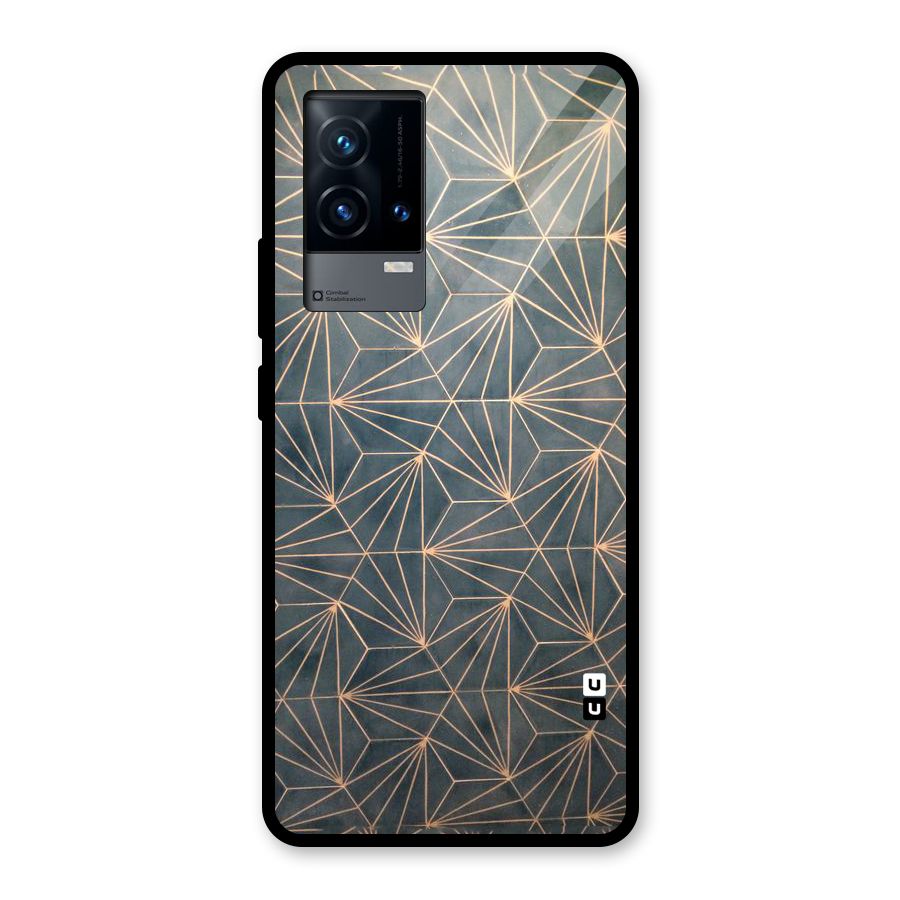 Dotted Lines Pattern Glass Back Case for iQOO 9 5G