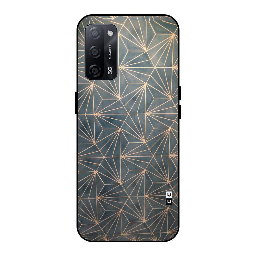 Dotted Lines Pattern Metal Back Case for Oppo A53s 5G
