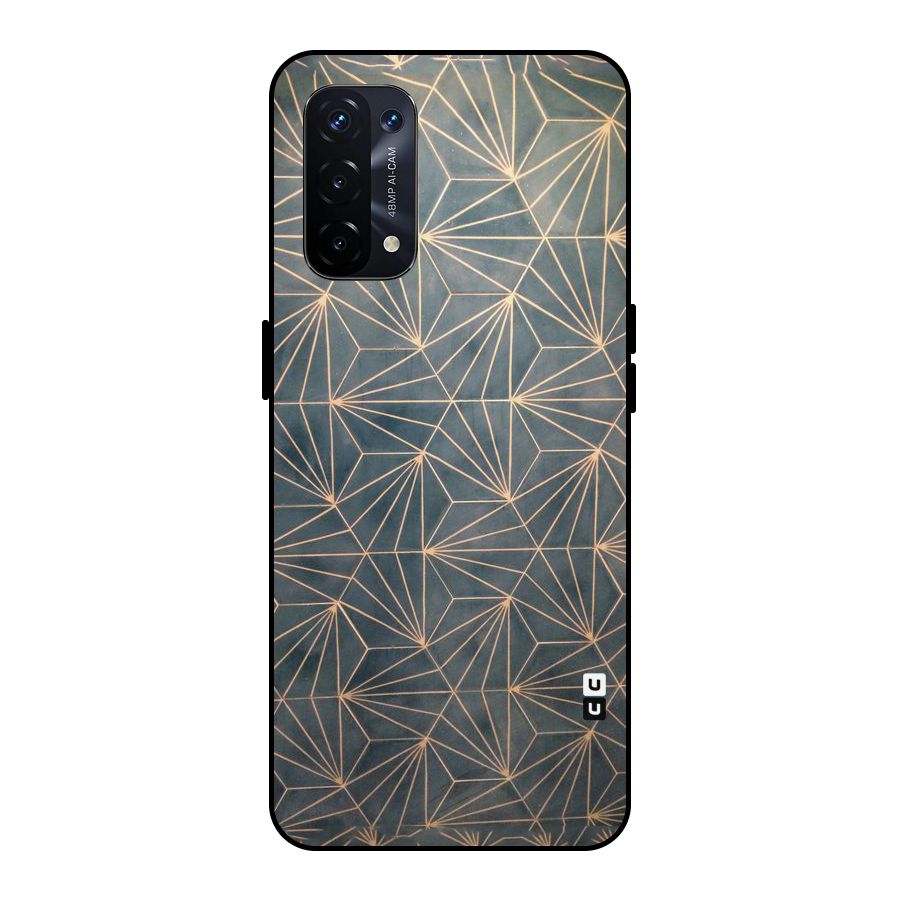 Dotted Lines Pattern Metal Back Case for Oppo A74 5G
