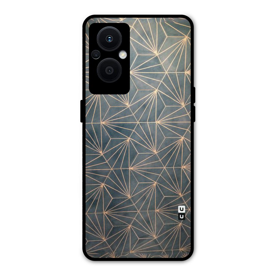 Dotted Lines Pattern Metal Back Case for Oppo F21 Pro 5G