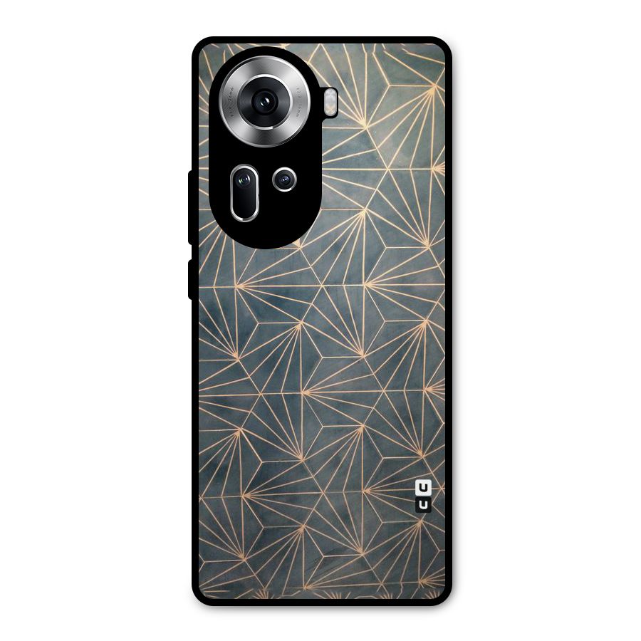Dotted Lines Pattern Metal Back Case for Oppo Reno11 5G