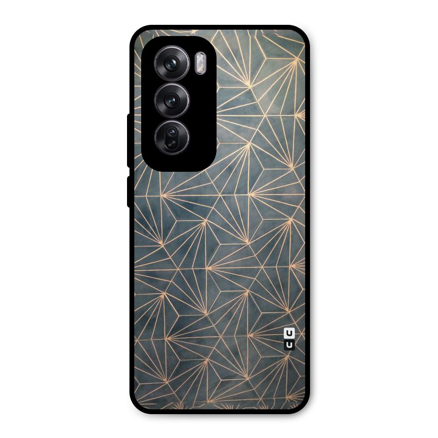 Dotted Lines Pattern Metal Back Case for Oppo Reno12 Pro