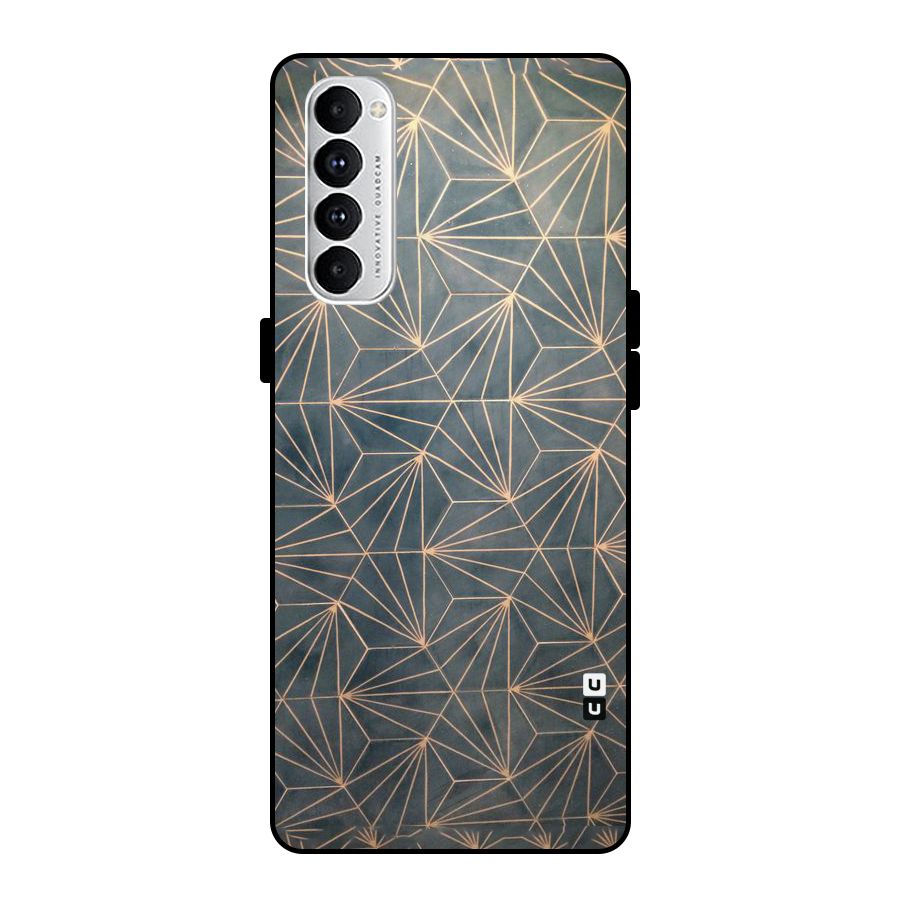 Dotted Lines Pattern Metal Back Case for Oppo Reno4 Pro
