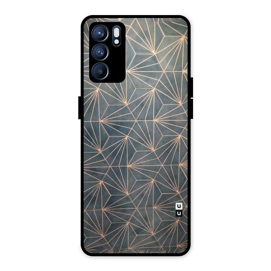 Dotted Lines Pattern Metal Back Case for Oppo Reno6 5G