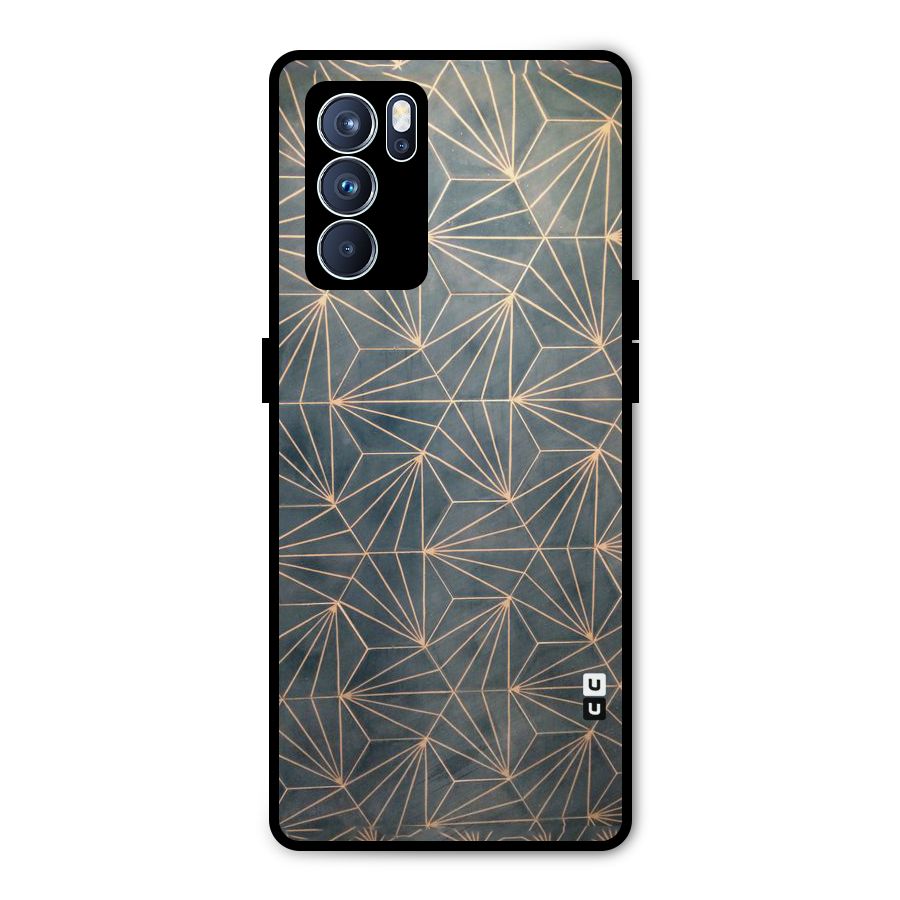 Dotted Lines Pattern Metal Back Case for Oppo Reno6 Pro 5G