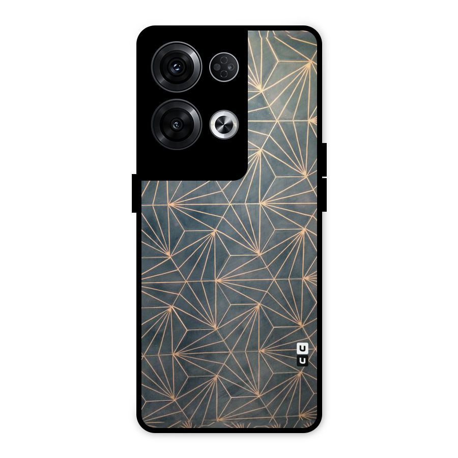 Dotted Lines Pattern Metal Back Case for Oppo Reno8 Pro 5G