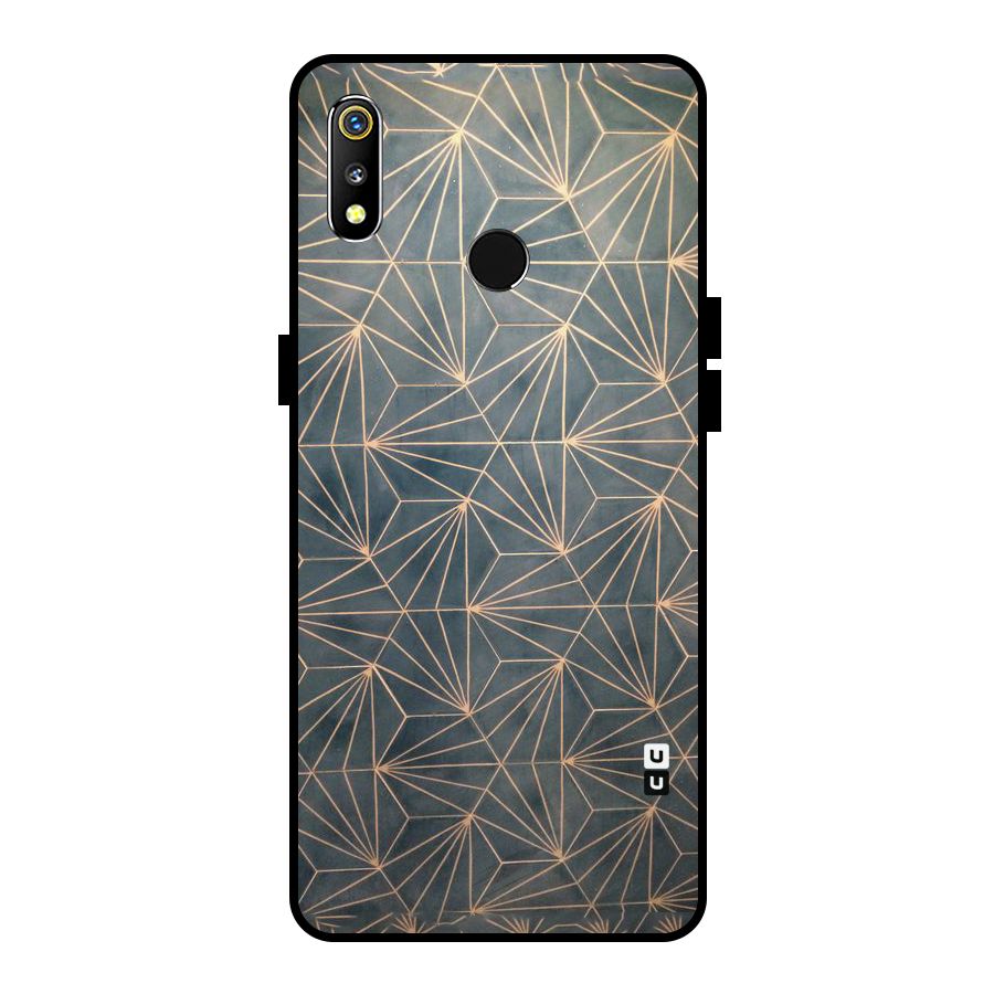 Dotted Lines Pattern Metal Back Case for Realme 3i