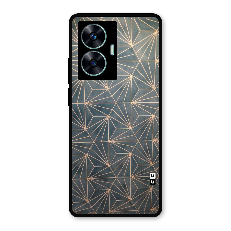 Dotted Lines Pattern Metal Back Case for Realme Narzo N55