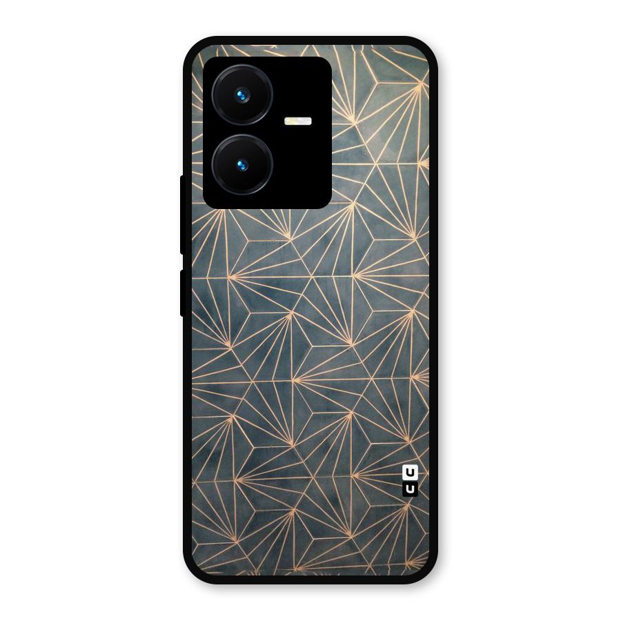 Dotted Lines Pattern Metal Back Case for Vivo Y22s