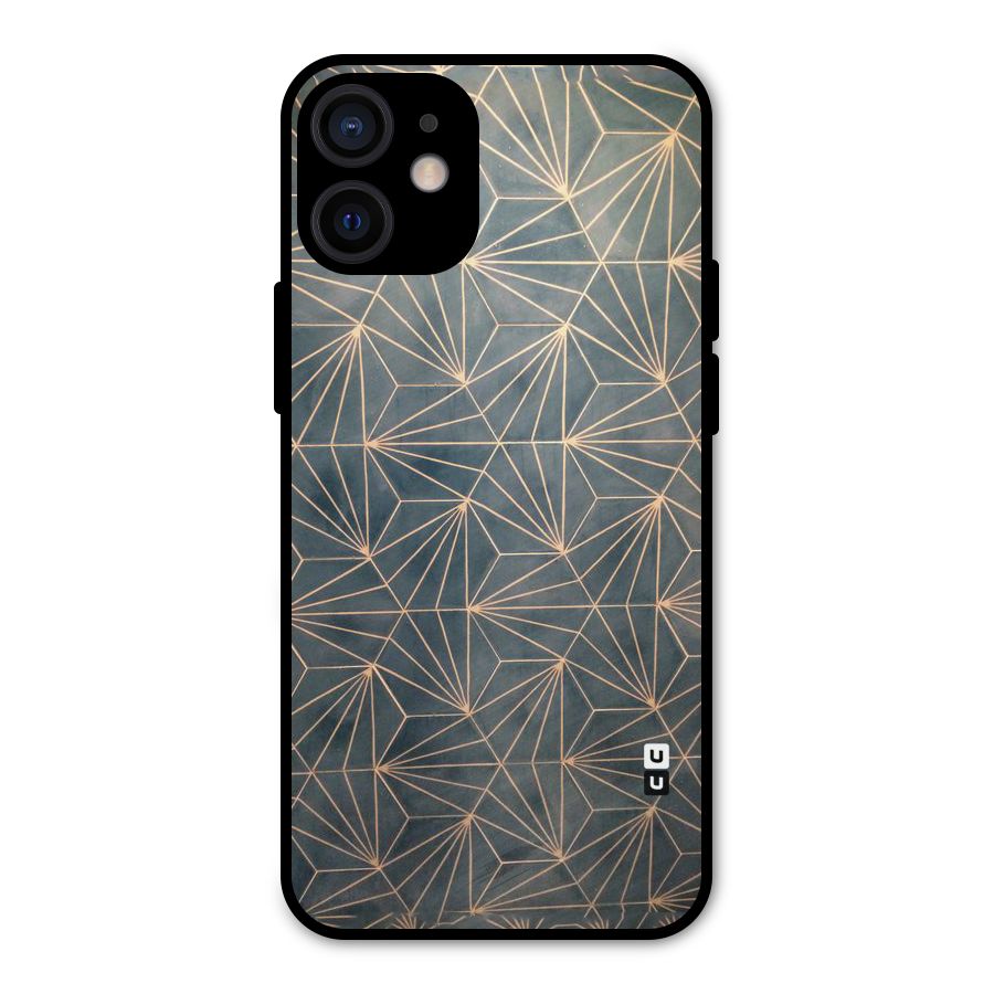 Dotted Lines Pattern Metal Back Case for iPhone 12 Mini