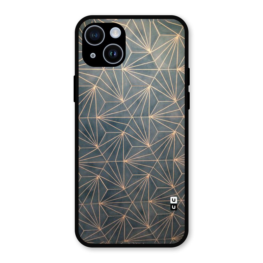 Dotted Lines Pattern Metal Back Case for iPhone 14