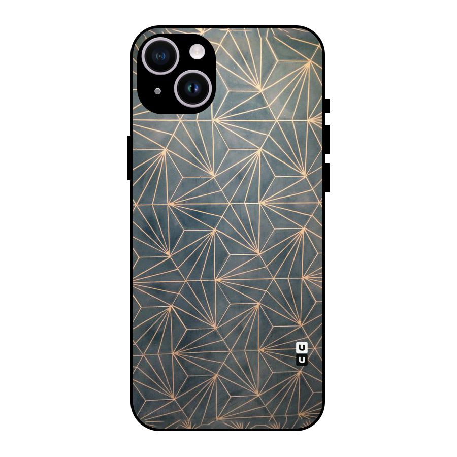 Dotted Lines Pattern Metal Back Case for iPhone 14 Plus