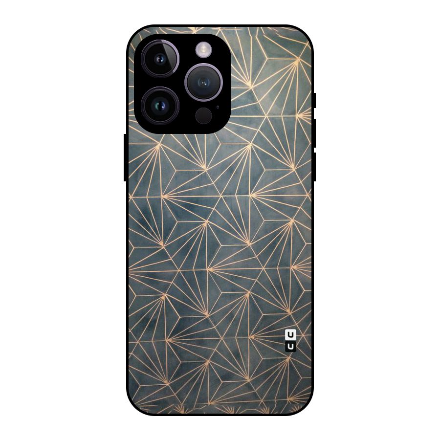 Dotted Lines Pattern Metal Back Case for iPhone 14 Pro Max