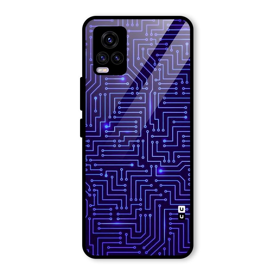 Dotting Lines Glass Back Case for Vivo V20 2021