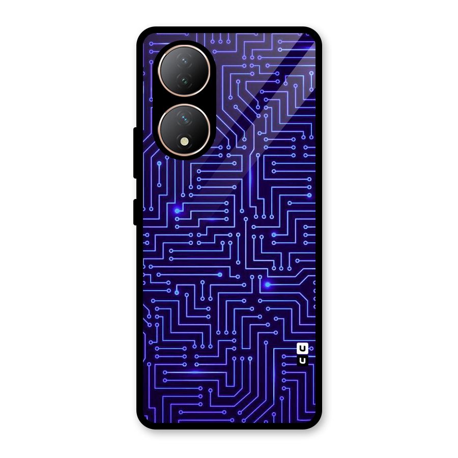 Dotting Lines Glass Back Case for Vivo Y100