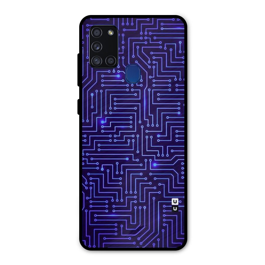 Dotting Lines Metal Back Case for Galaxy A21s