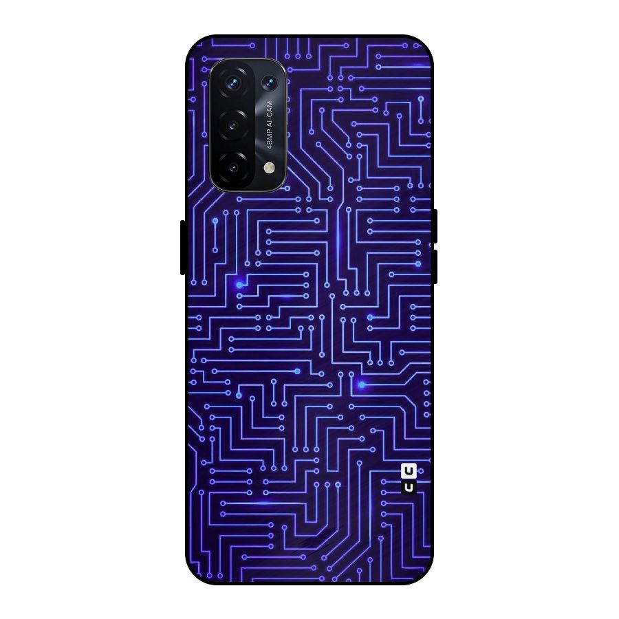 Dotting Lines Metal Back Case for Oppo A74 5G