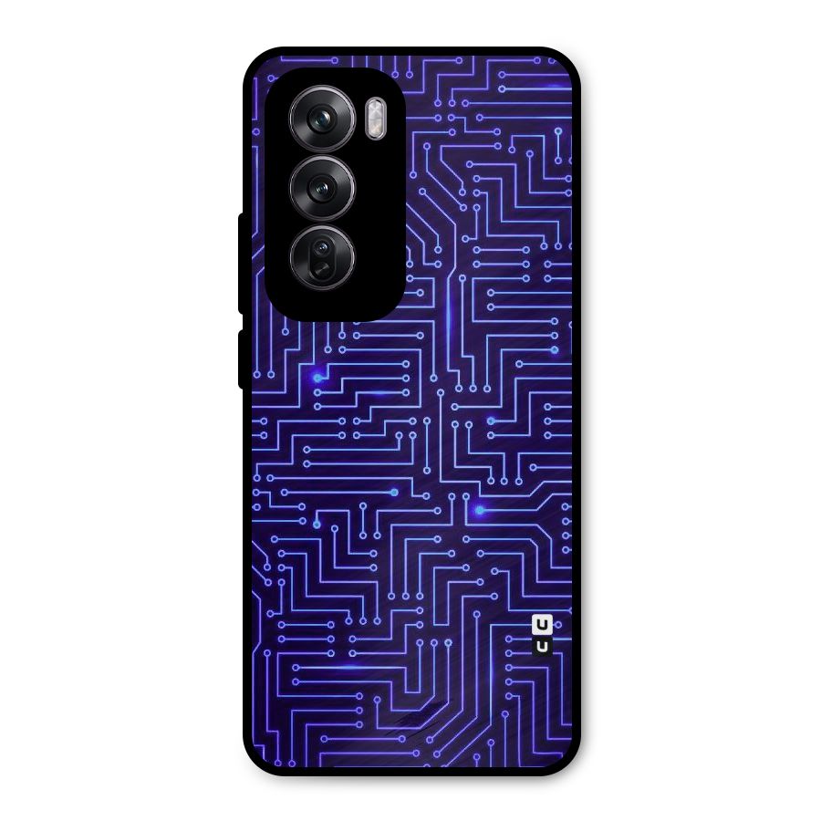 Dotting Lines Metal Back Case for Oppo Reno12 Pro