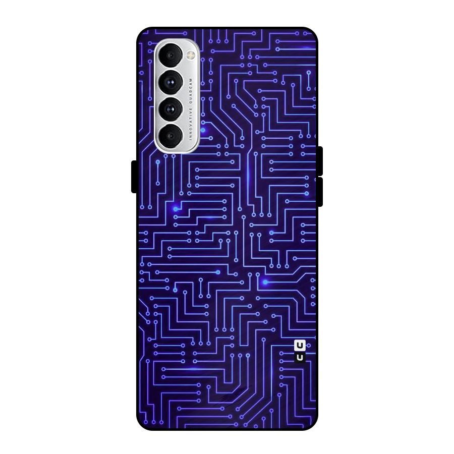 Dotting Lines Metal Back Case for Oppo Reno4 Pro