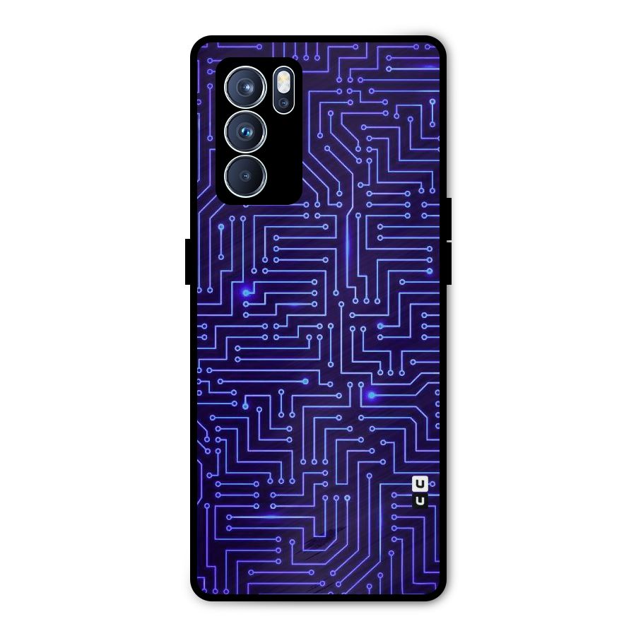 Dotting Lines Metal Back Case for Oppo Reno6 Pro 5G