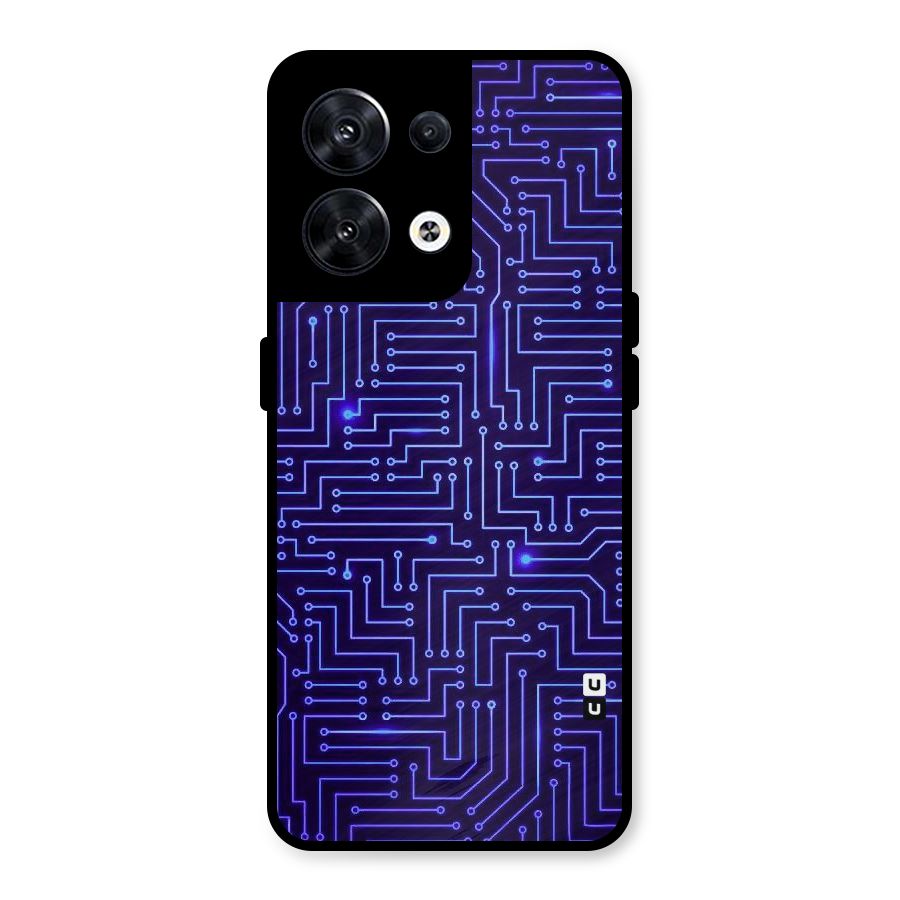 Dotting Lines Metal Back Case for Oppo Reno8 5G