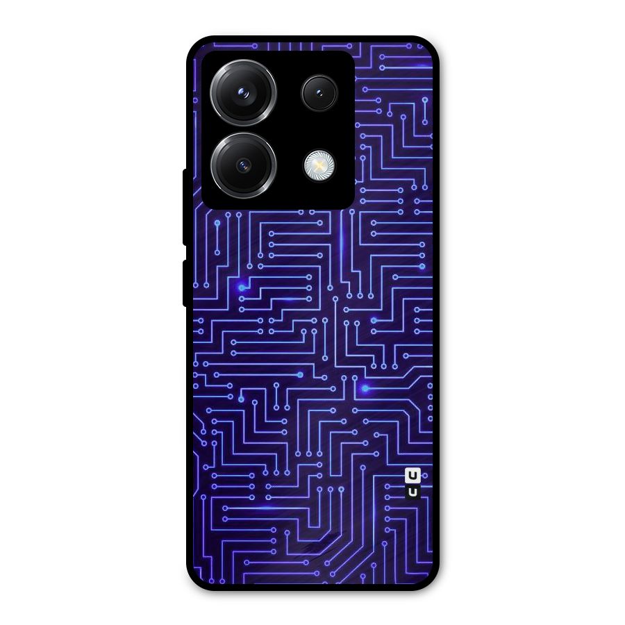Dotting Lines Metal Back Case for Poco X6