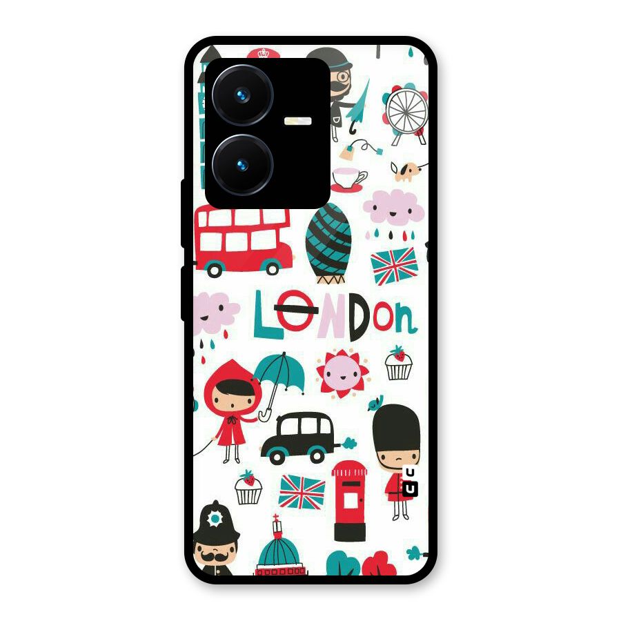 Double Decker Glass Back Case for Vivo Y22s