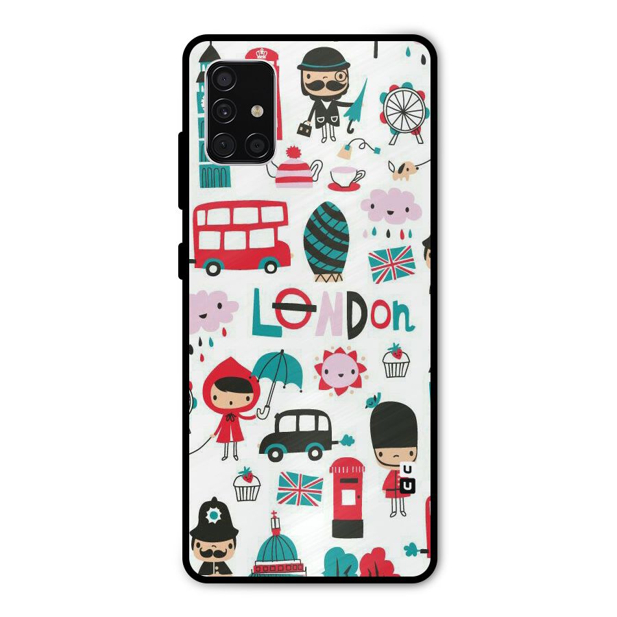 Double Decker Metal Back Case for Galaxy A51